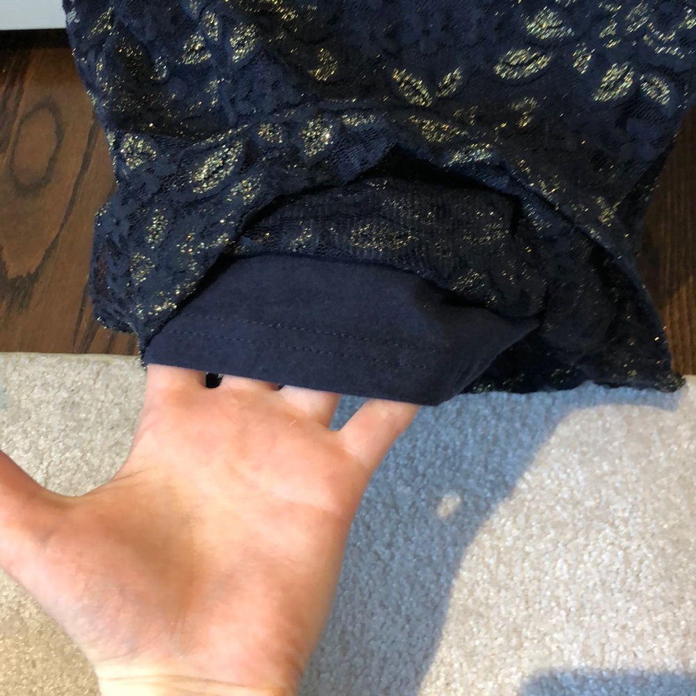 Forever 21 Blue Gold Lace Dress - Picture 8 of 8